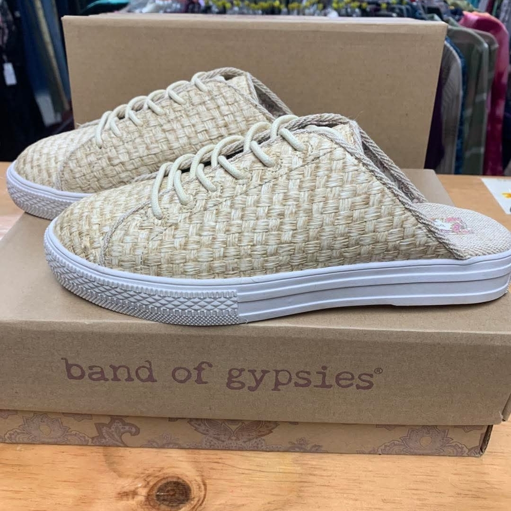 Band of Gypsies Woven Tan Slip-On Sneakers